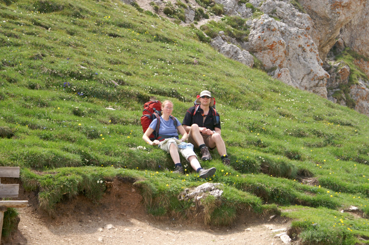Relaxing at the top of the pass Relaxing at the top of the pass