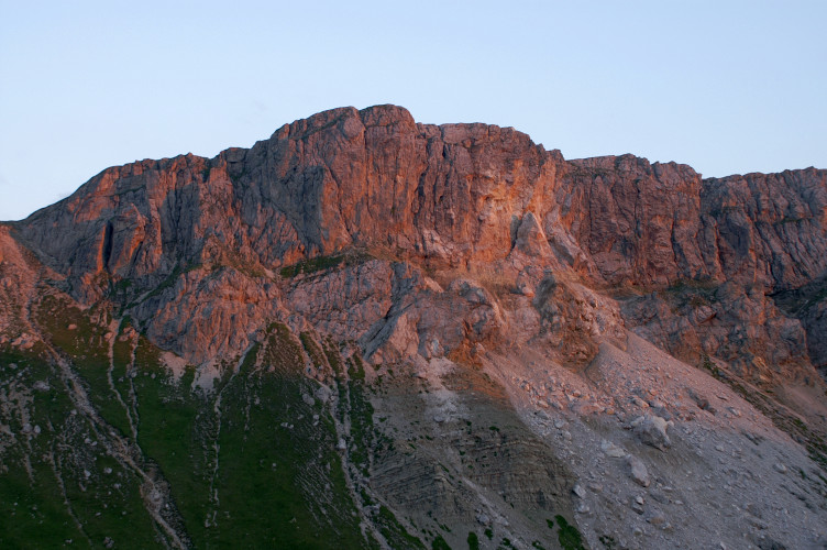 Sunset reflecting off the Odles Sunset reflecting off the Odles