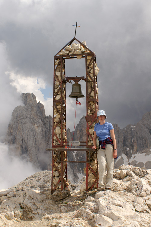 Ruth with the cross on the top of Monte Mulaz Ruth with the cross on the top of Monte Mulaz