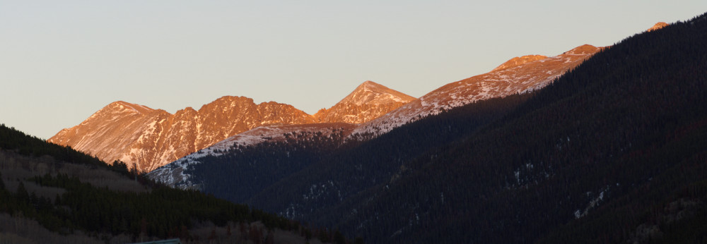 Sunset rising further up the mountains Sunset rising further up the mountains