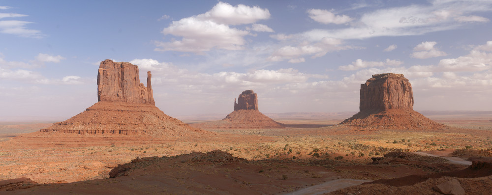 The Mitten Buttes and Merrick Butte The Mitten Buttes and Merrick Butte